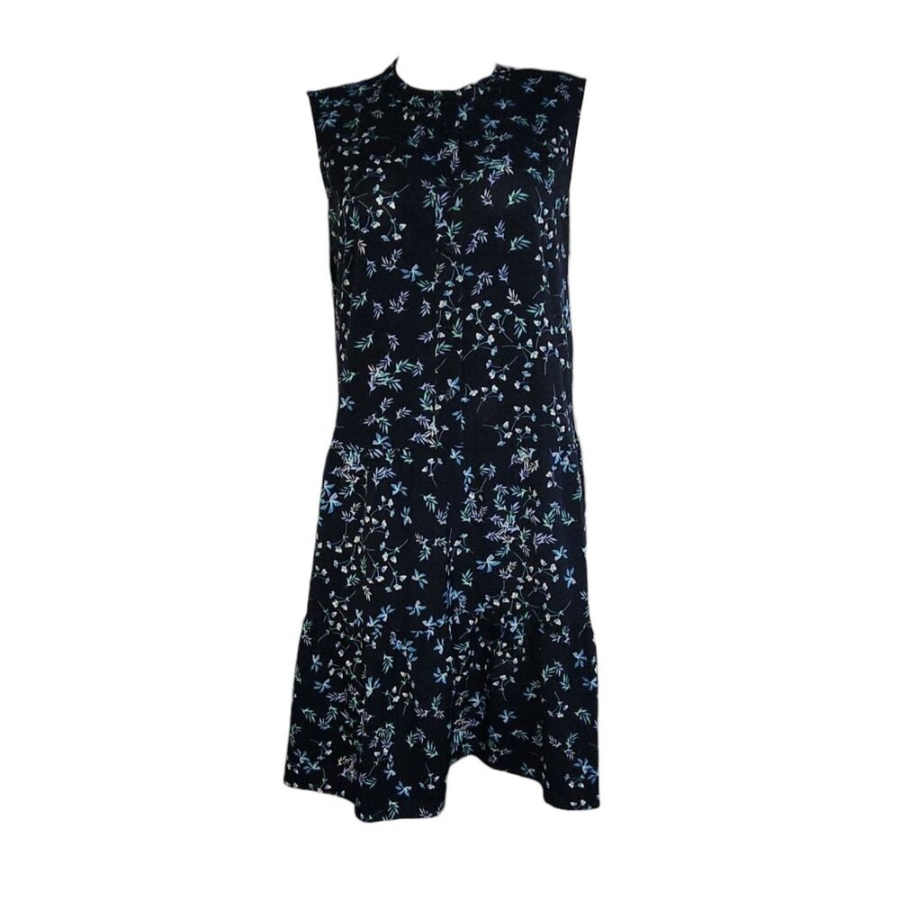 Banana Republic Dress Womens Size L Large Blue Floral Button Front‎ Sleeveless